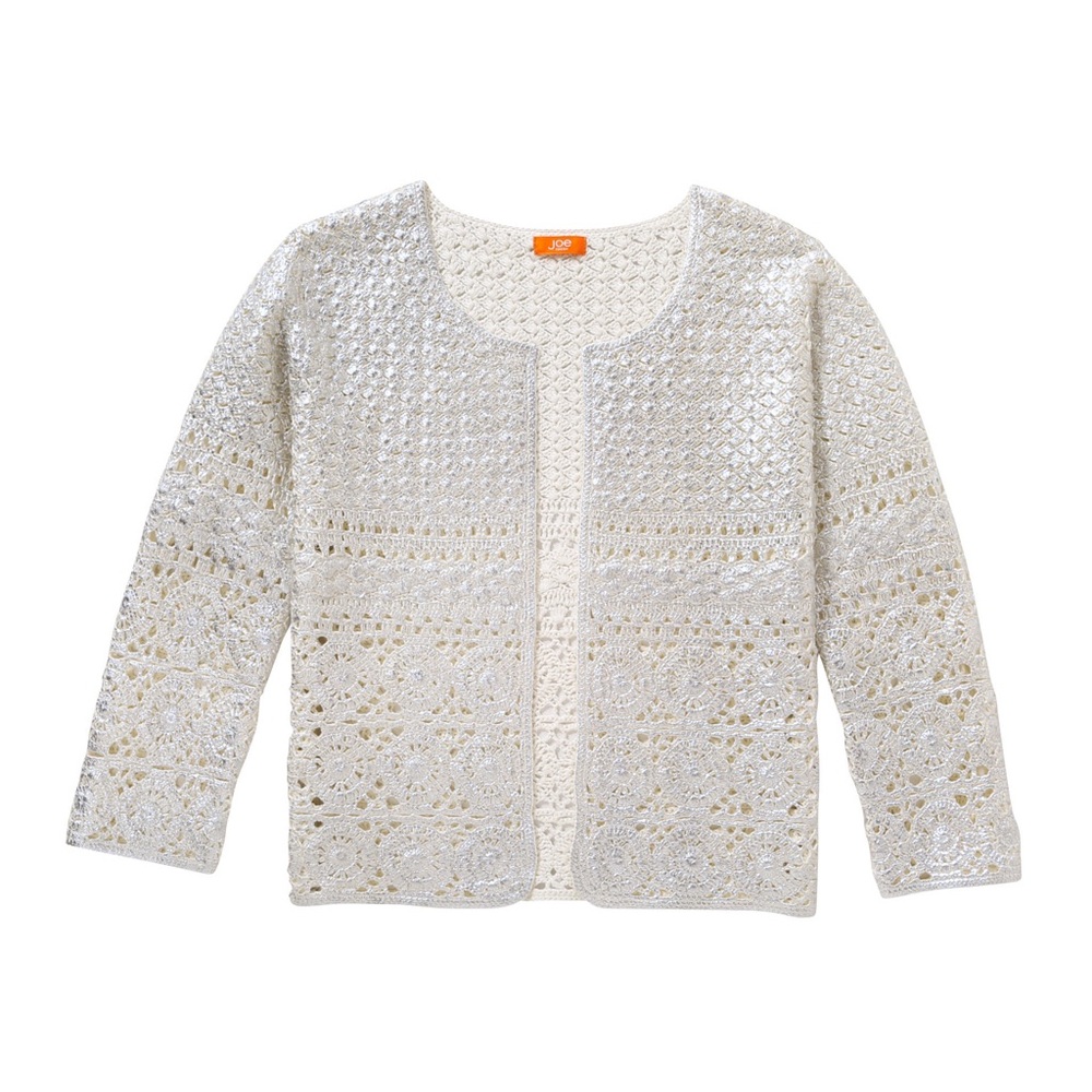 NWT Metallic Crochet Cardigan